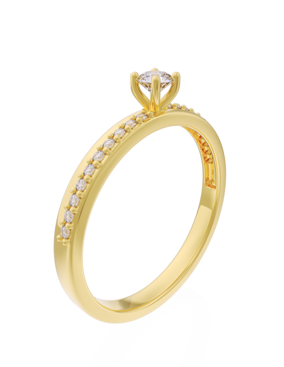 Anillo de compromiso de oro 10 K Fonelli diamante