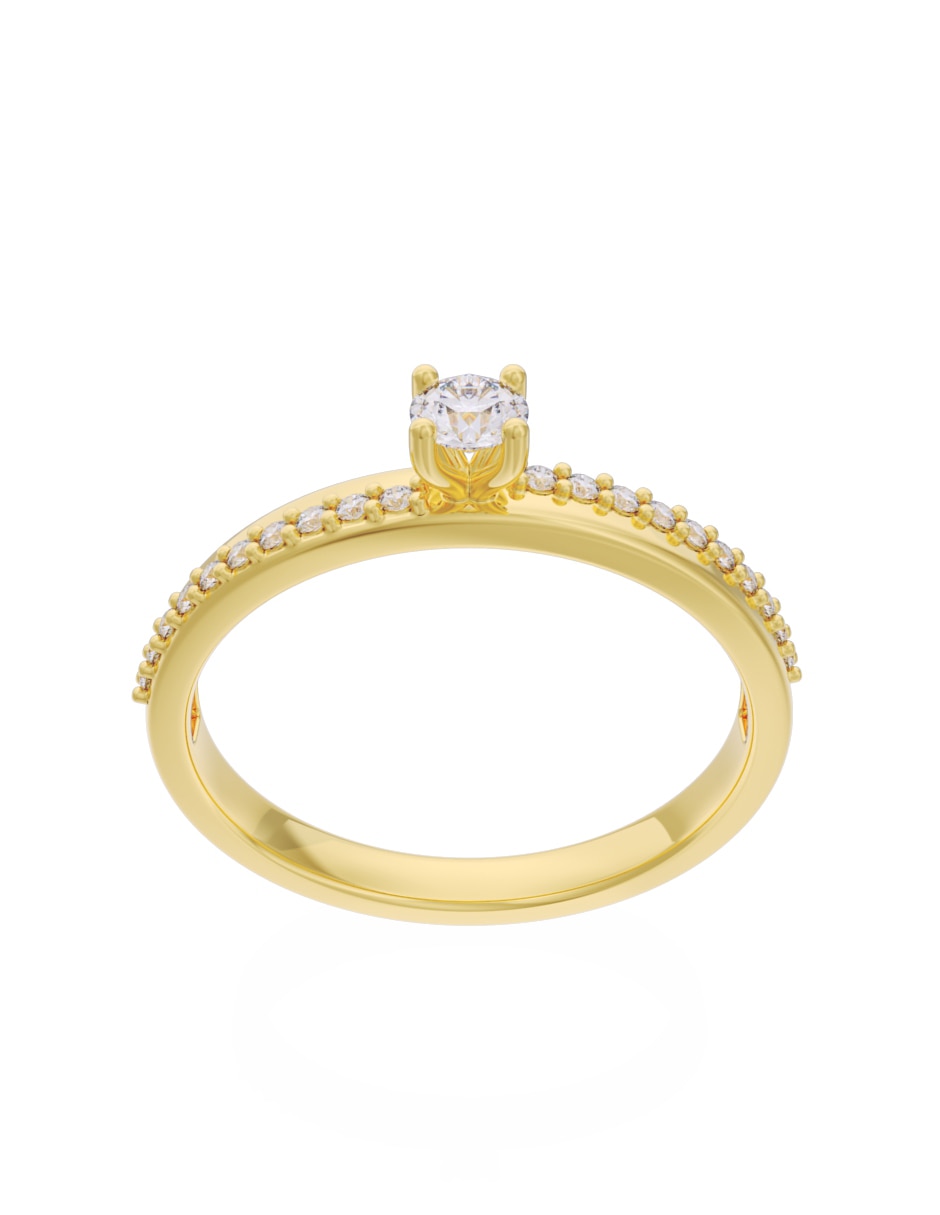 Anillo de compromiso de oro 10 K Fonelli diamante