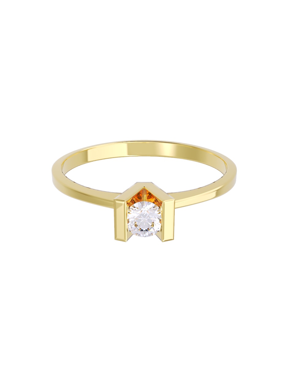 Anillo de compromiso de oro 10 K Fonelli diamante