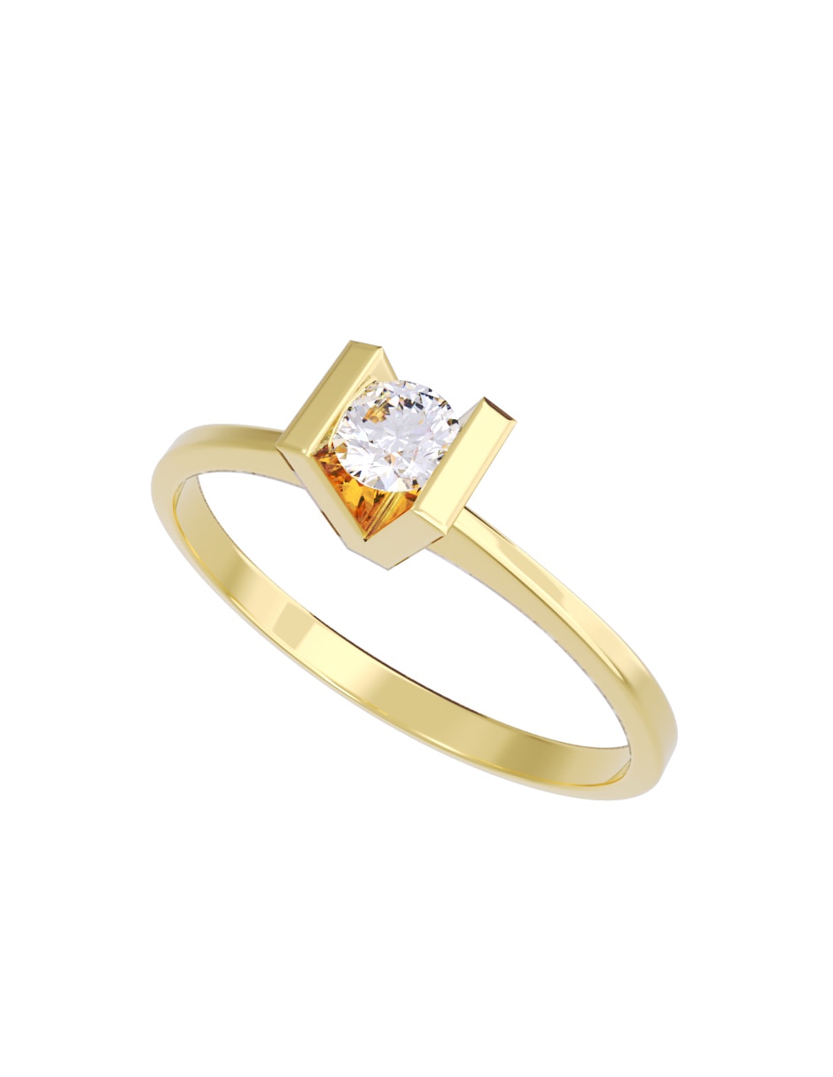 Anillo de compromiso de oro 10 K Fonelli diamante