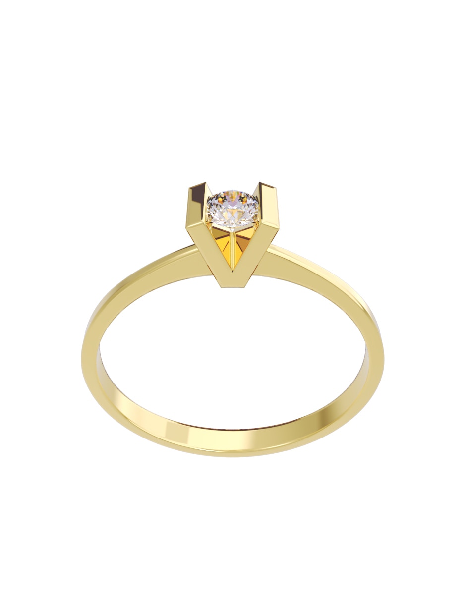 Anillo de compromiso de oro 10 K Fonelli diamante