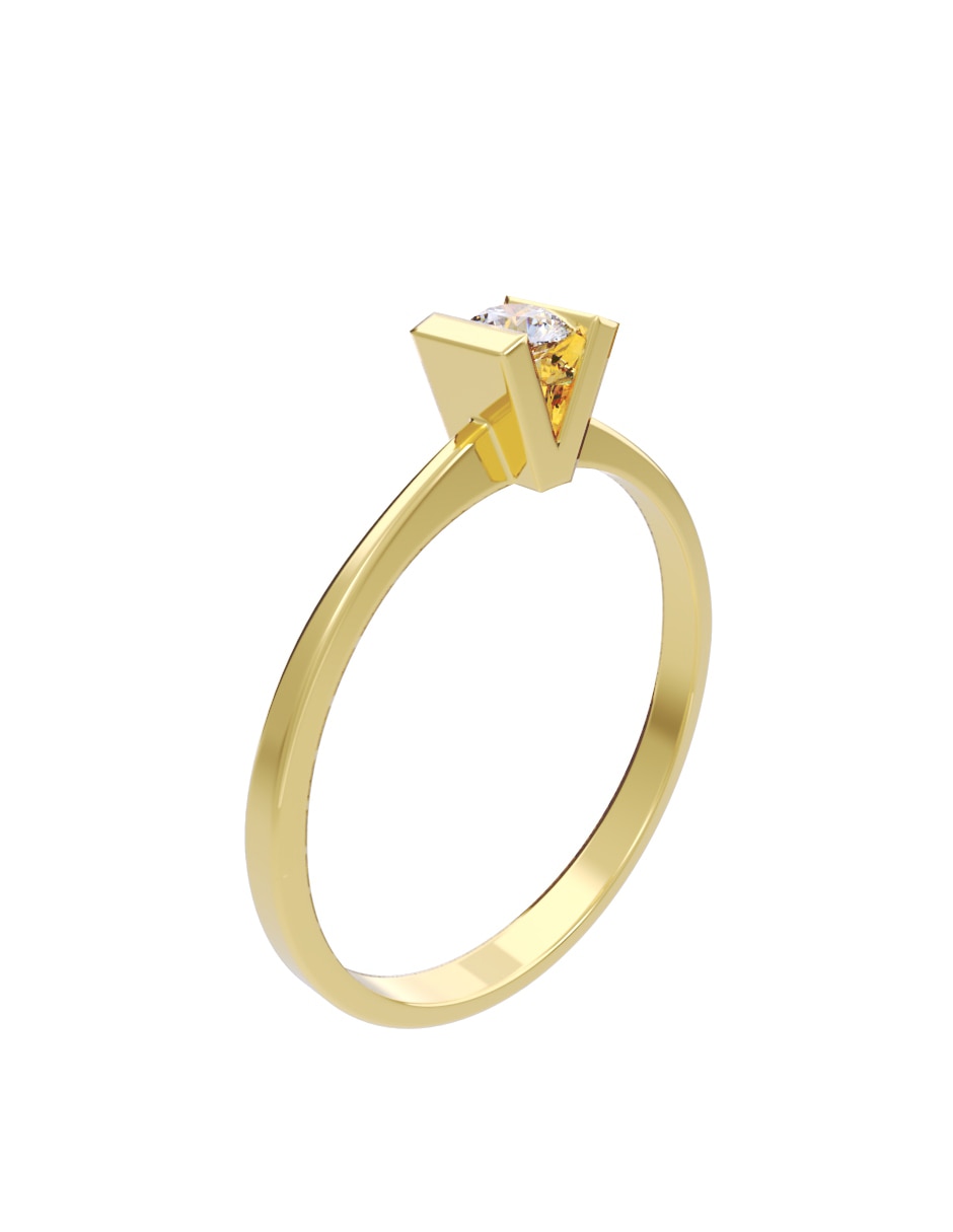 Anillo de compromiso de oro 10 K Fonelli diamante