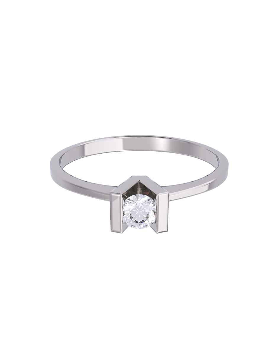 Anillo de compromiso de oro 10 K diamante