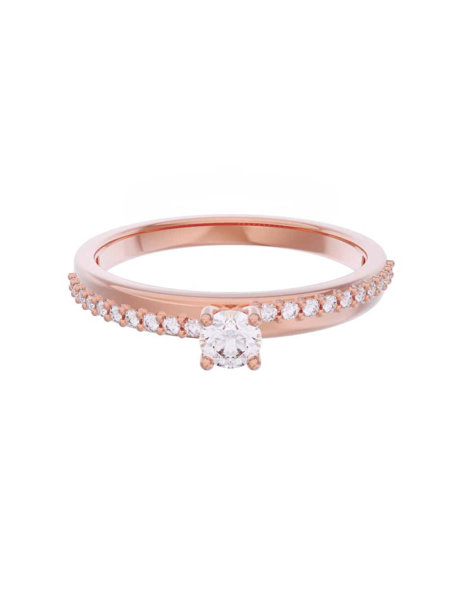 Anillo de compromiso de oro 10 K diamante 1