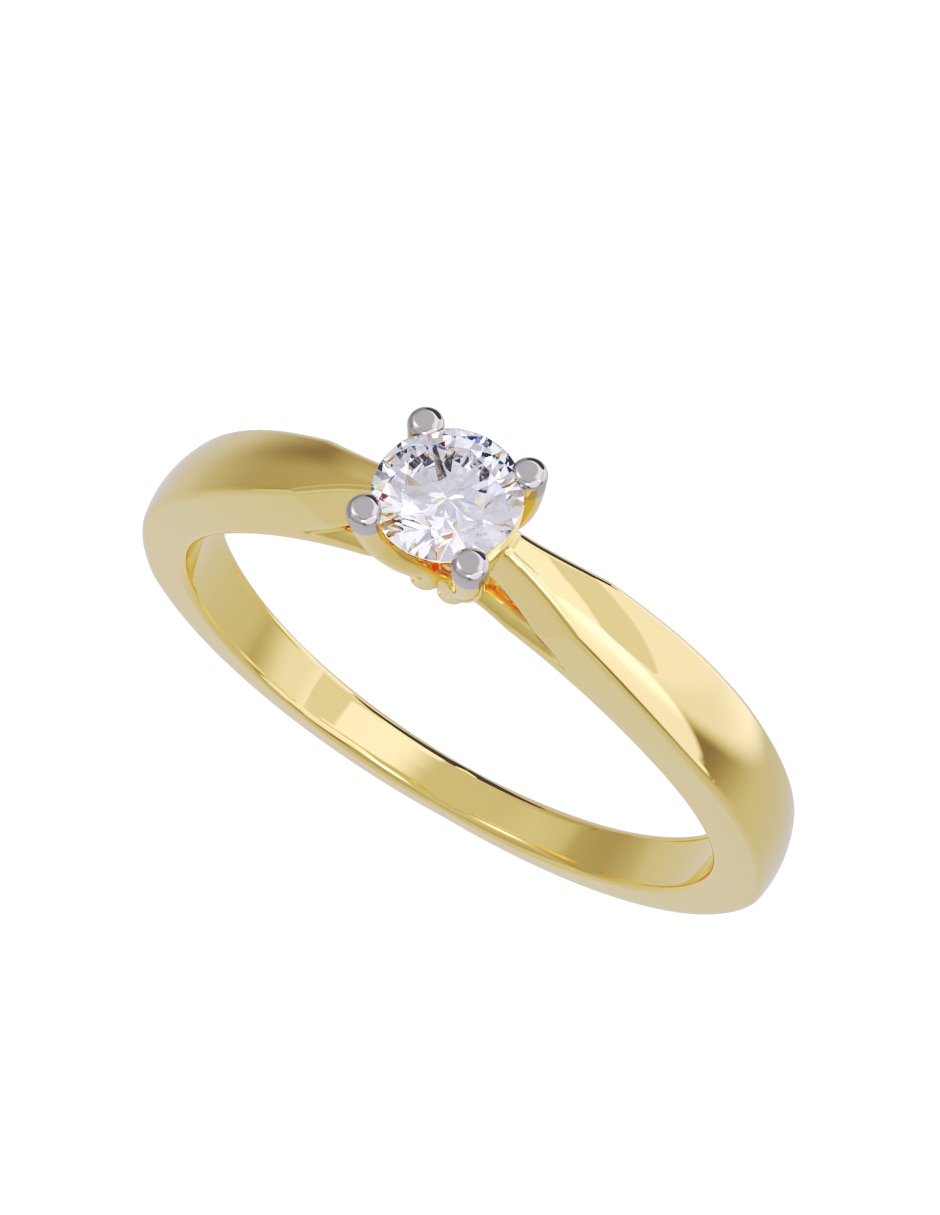 Anillo de compromiso de oro 14 k Diamante 2