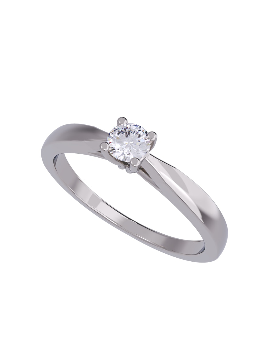 Anillo de compromiso de oro 10 K diamante 4