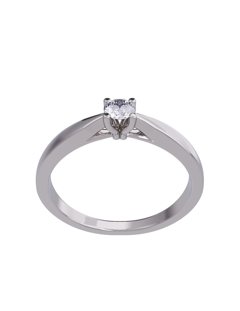 Anillo de compromiso de oro 10 K diamante 3