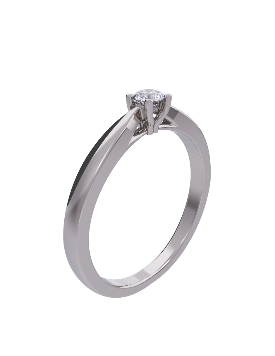 Anillo de compromiso de oro 10 K diamante 2