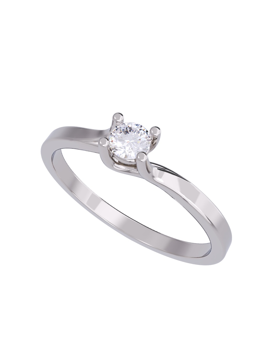 Anillo de compromiso de oro 14 k diamante 2