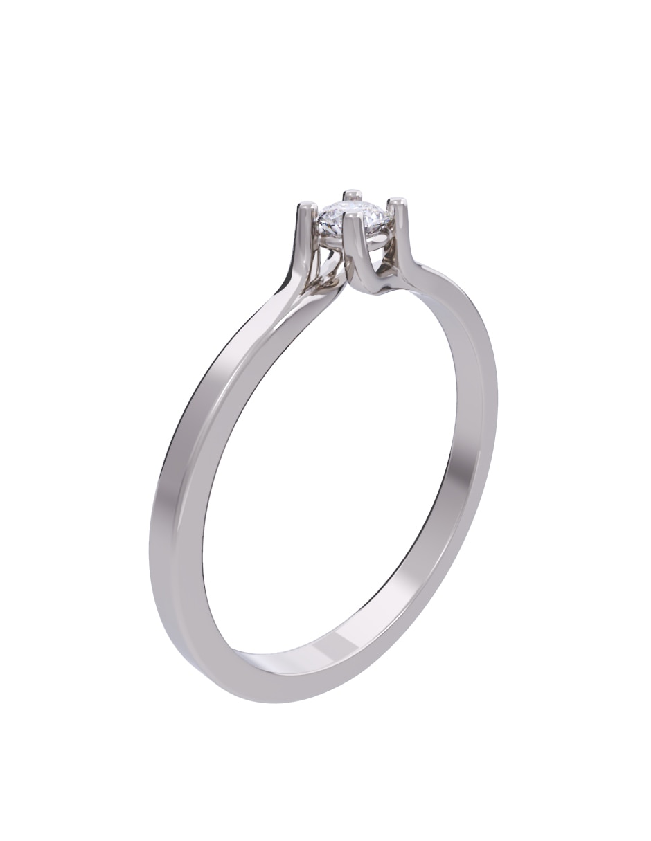Anillo de compromiso de oro 14 k diamante 4