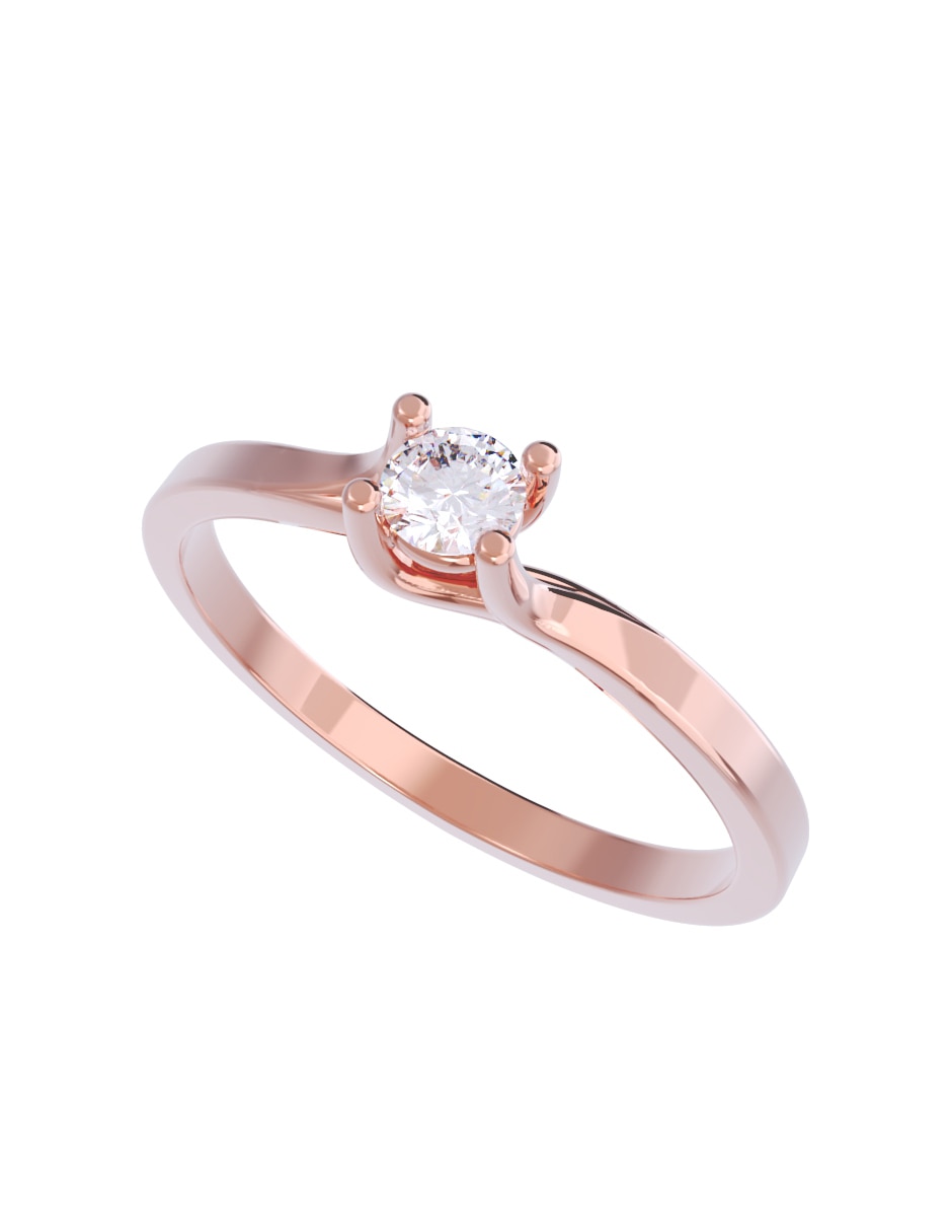 Anillo de compromiso de oro 14 k diamante 4