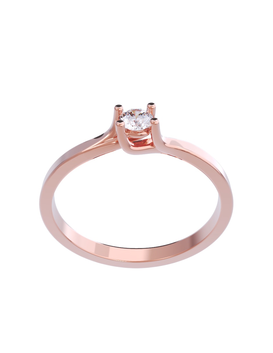 Anillo de compromiso de oro 14 k diamante 3