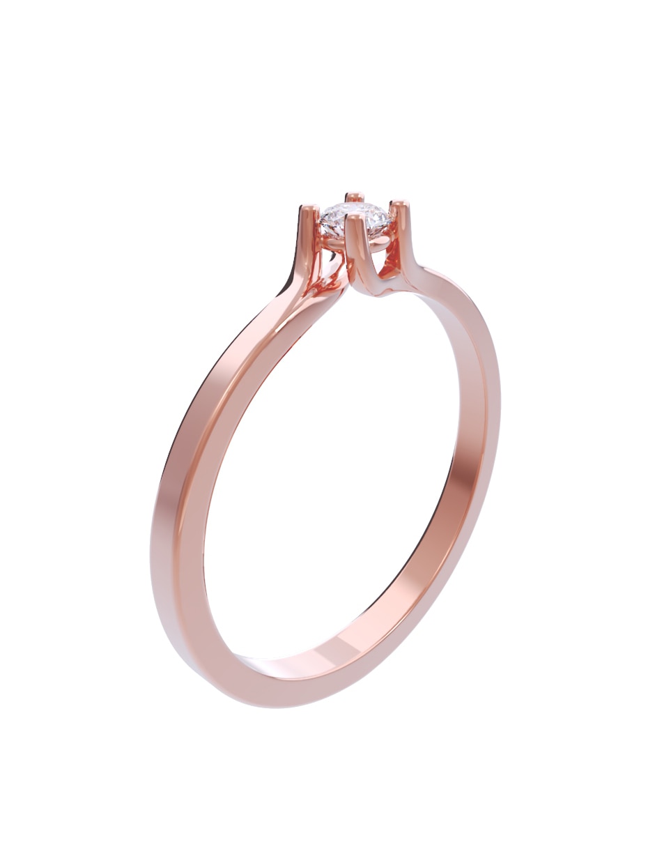 Anillo de compromiso de oro 14 k diamante 2