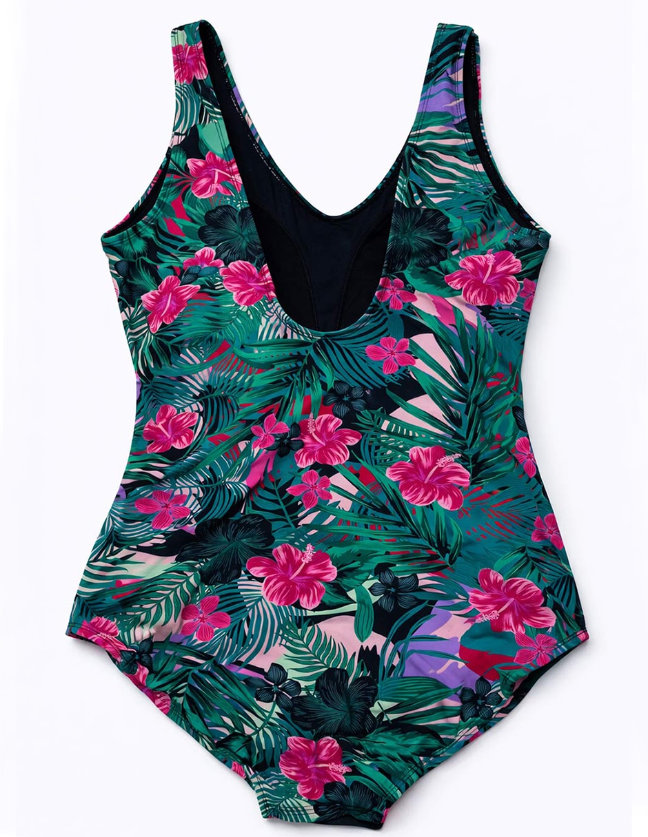 Traje de baño completo Roman Fashion estampado floral para mujer