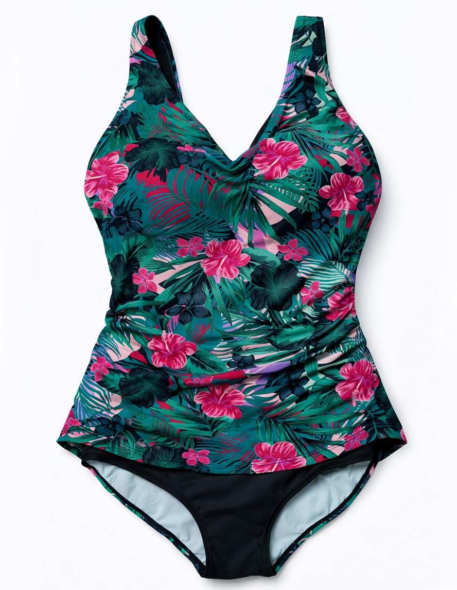 Traje de baño completo Roman Fashion estampado floral para mujer