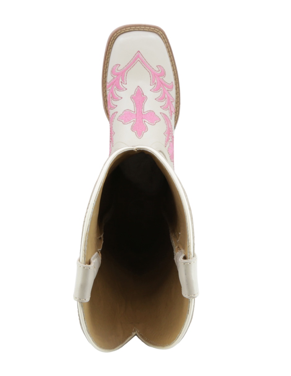 Bota media pierna de piel para mujer 4