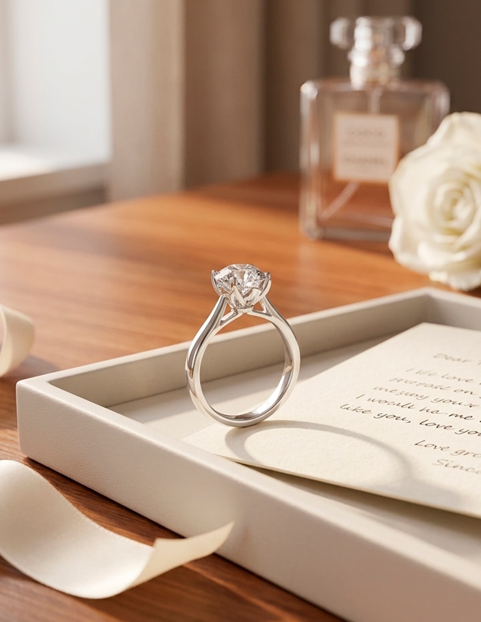 Anillo de compromiso de oro 9 k zirconia cúbica 8