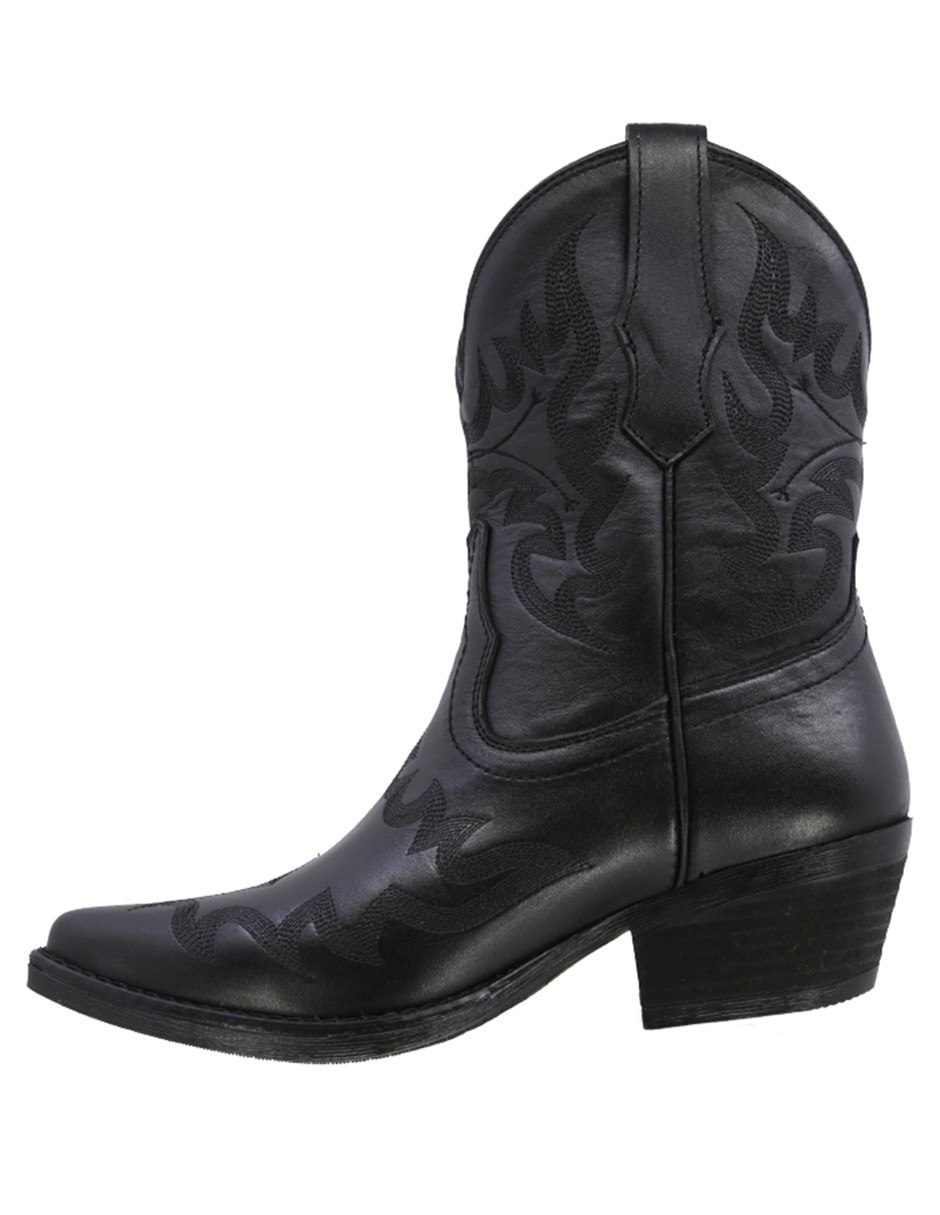 Bota arriba del tobillo texaban vaquera de piel para mujer