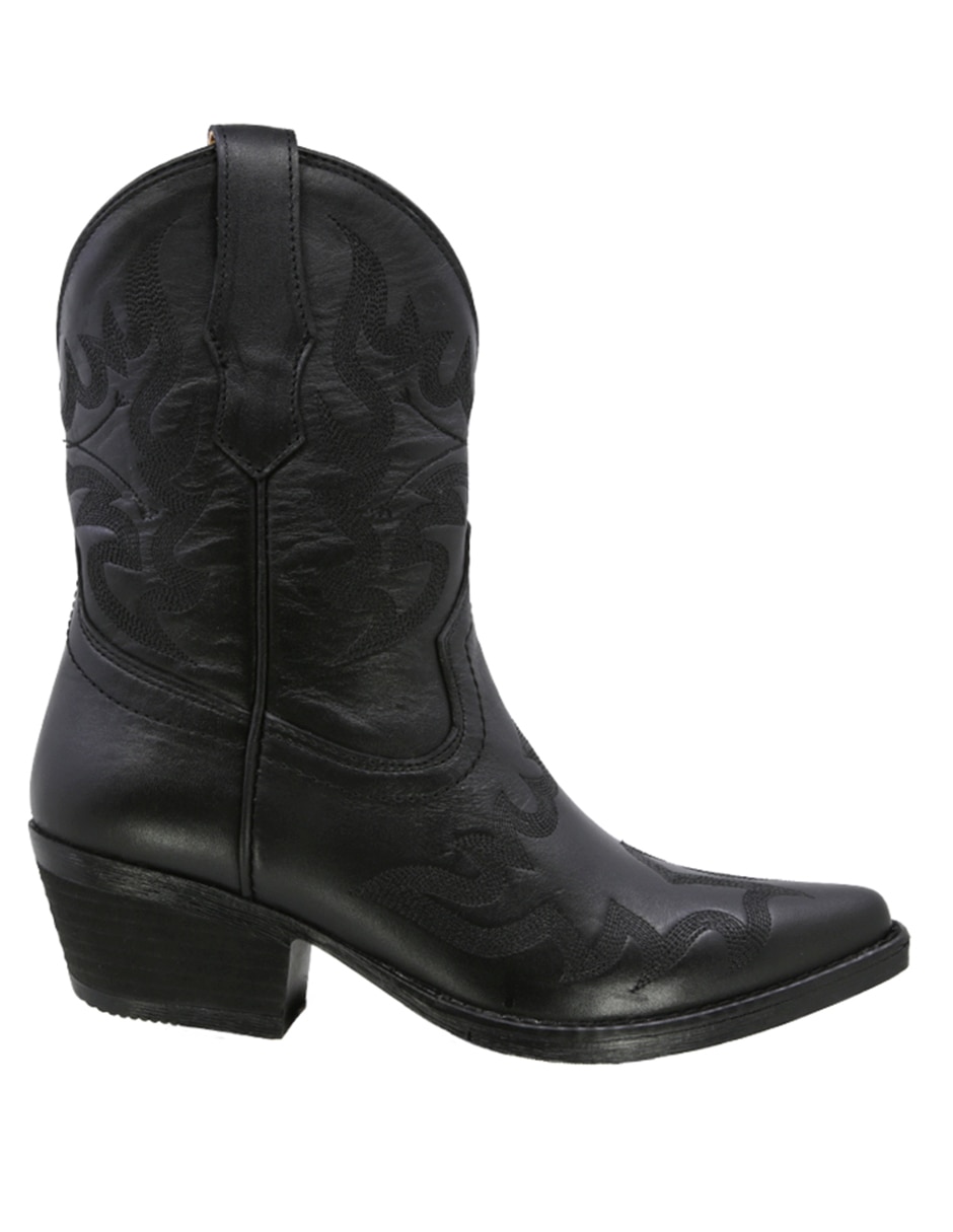 Bota arriba del tobillo vaquera de piel para mujer