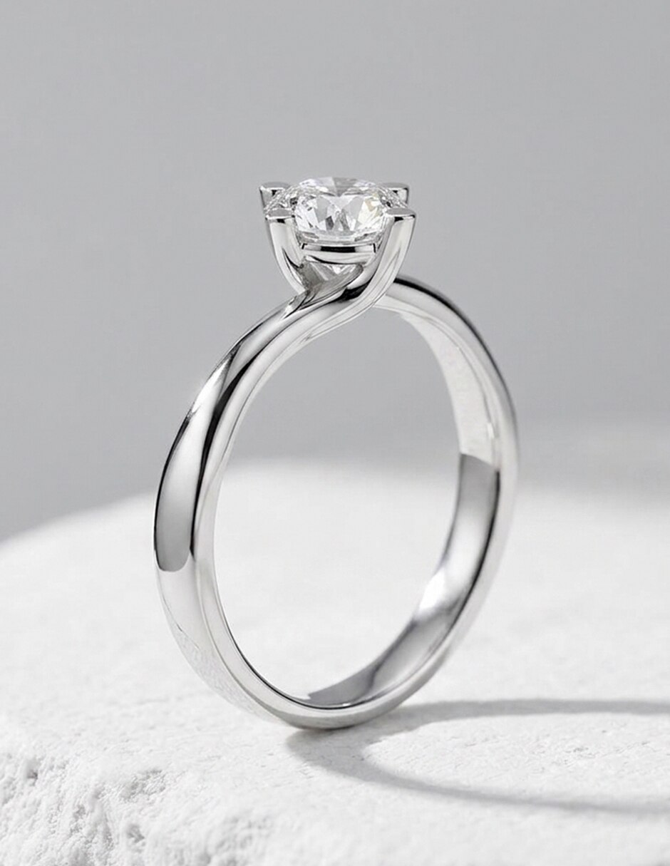 Anillo de compromiso de oro 18 k ! zirconia cúbica 7