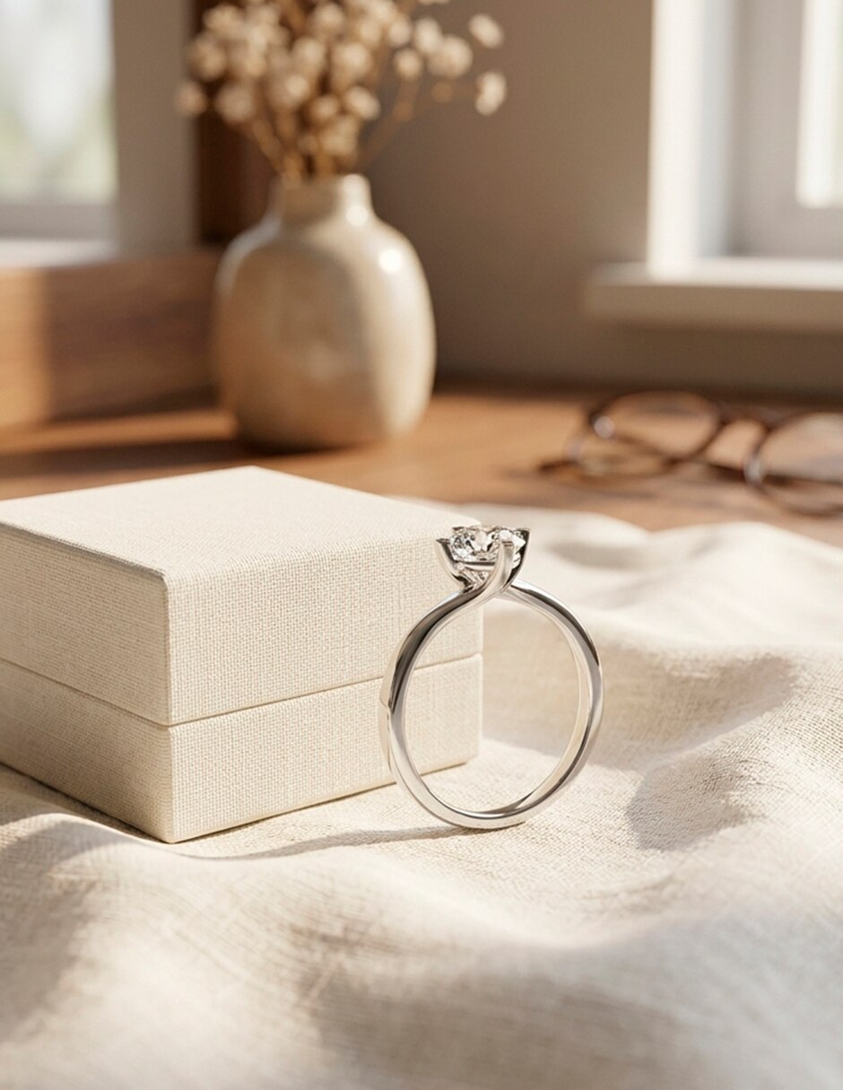 Anillo de compromiso de oro 18 k ! zirconia cúbica 9