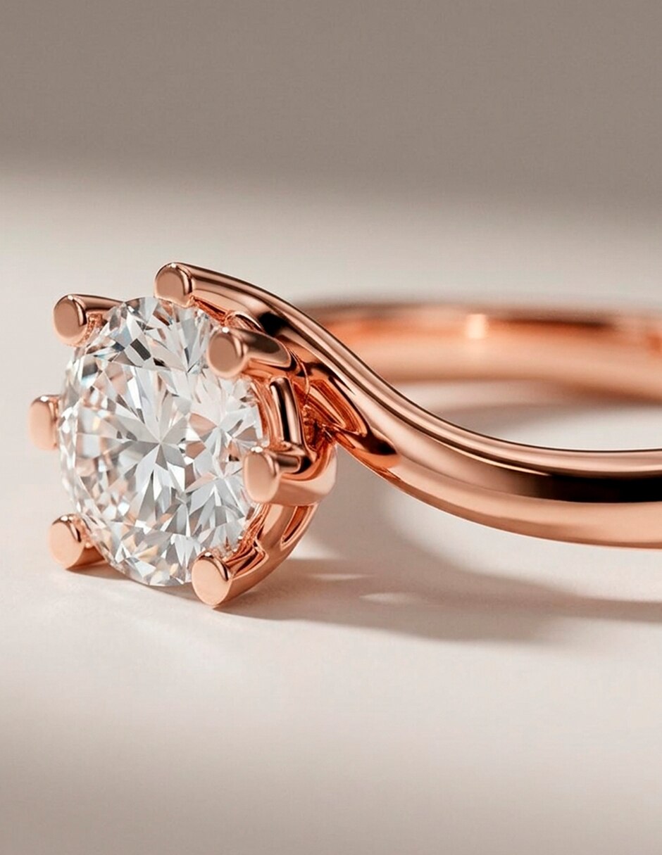 Anillo de compromiso de oro 14 K 7