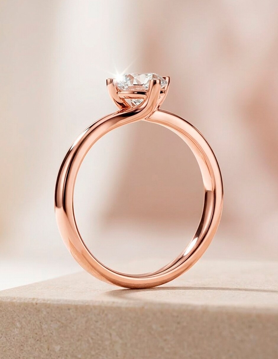 Anillo de compromiso de oro 14 K 9