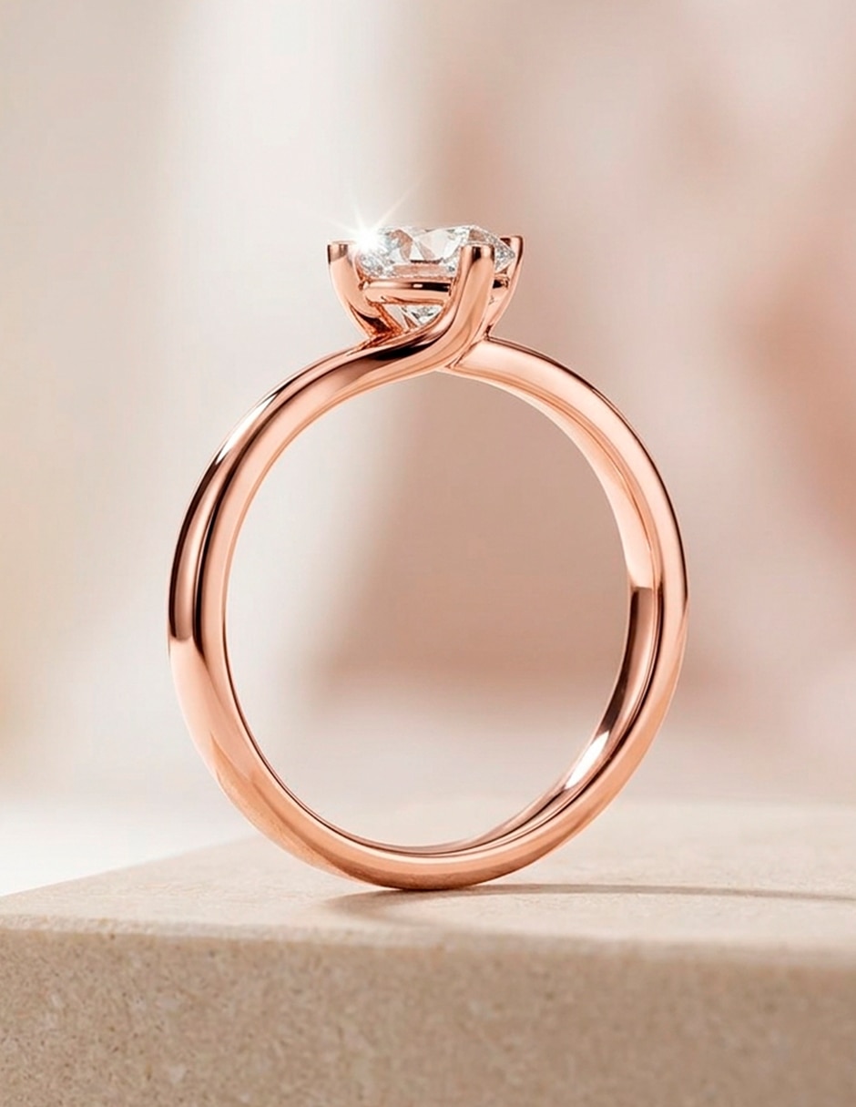 Anillo de compromiso de oro 14 k diamante de laboratorio 9