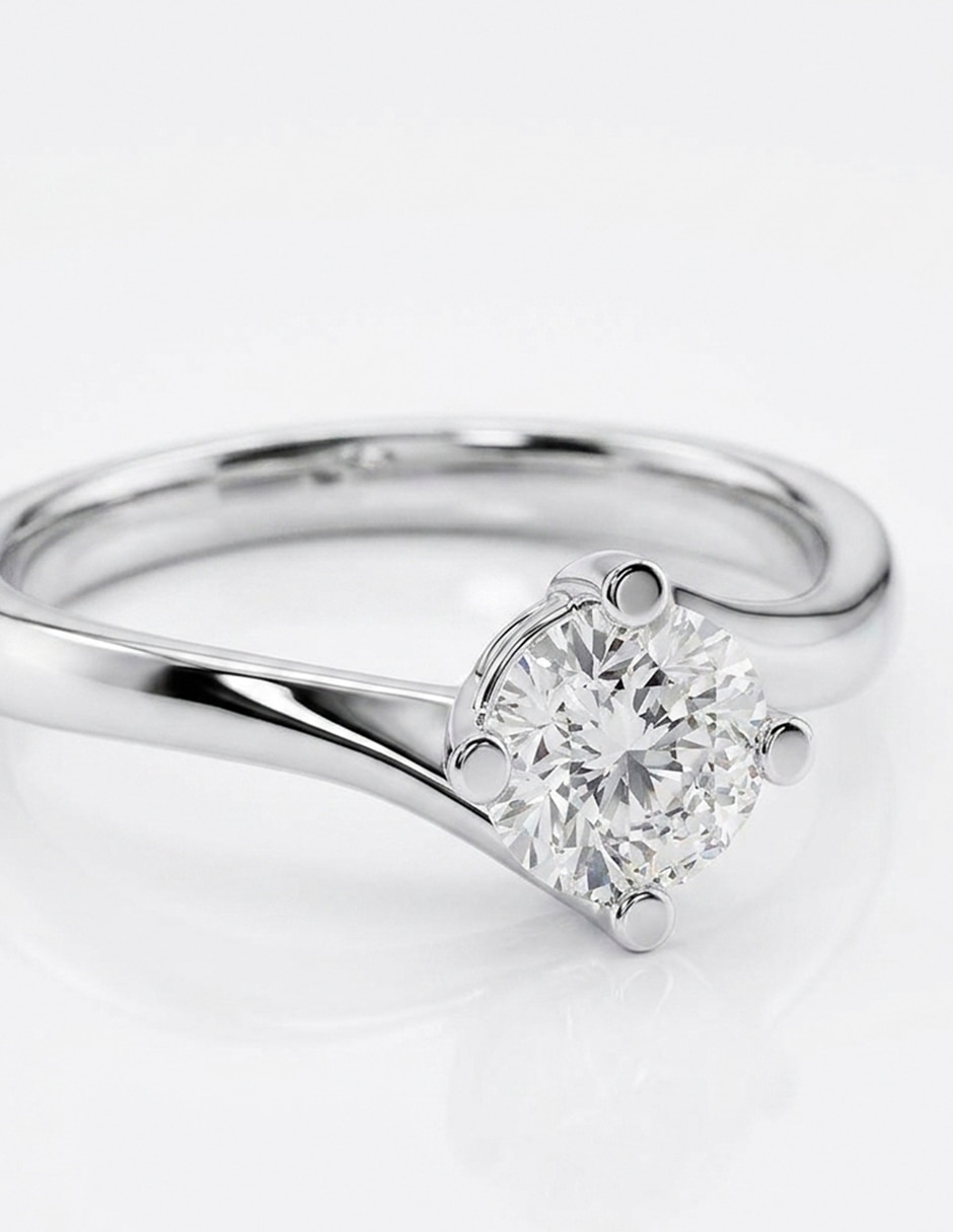 Anillo de compromiso de oro 9 k diamante de laboratorio 9