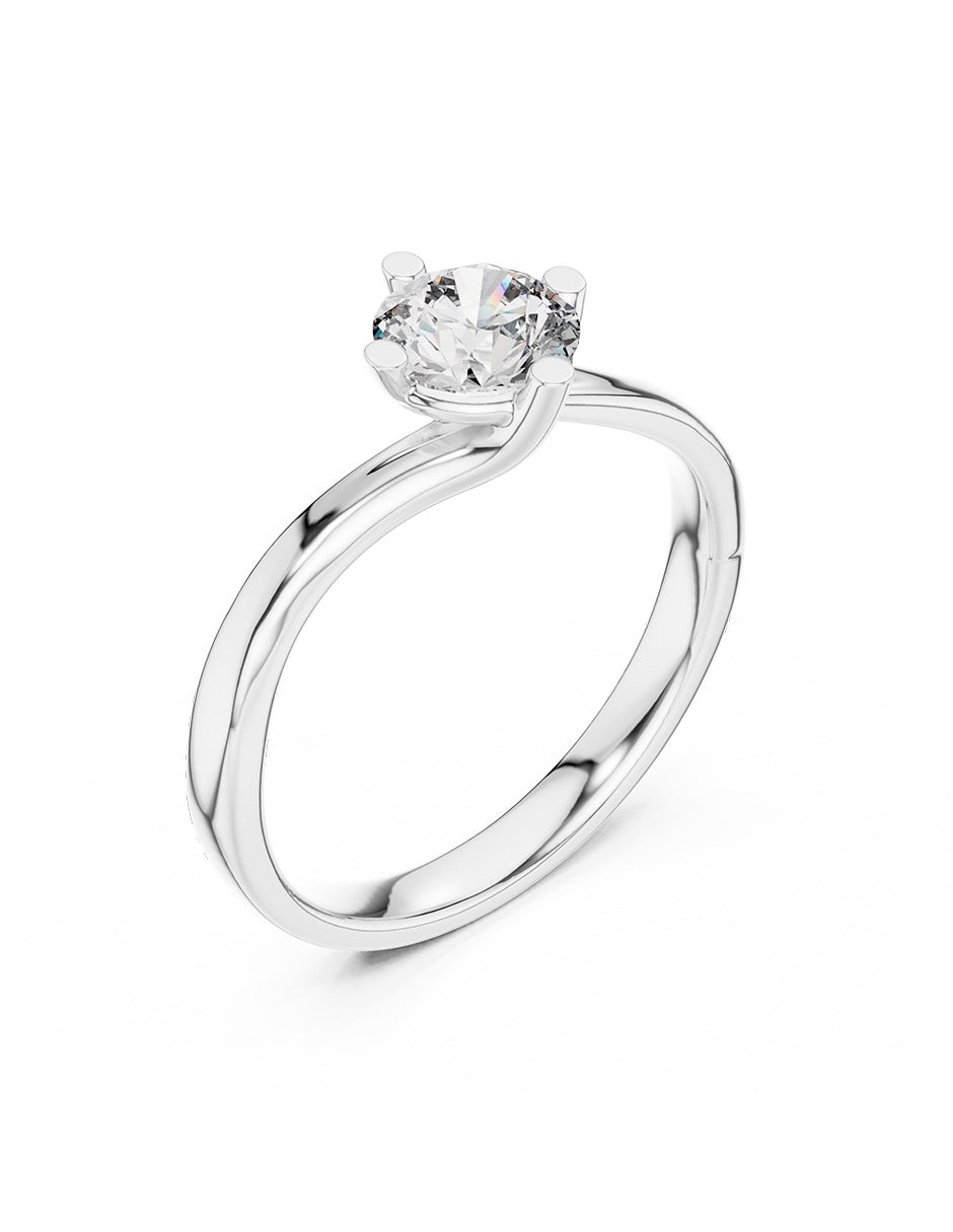 Anillo de compromiso de oro 18 k diamante de laboratorio 2