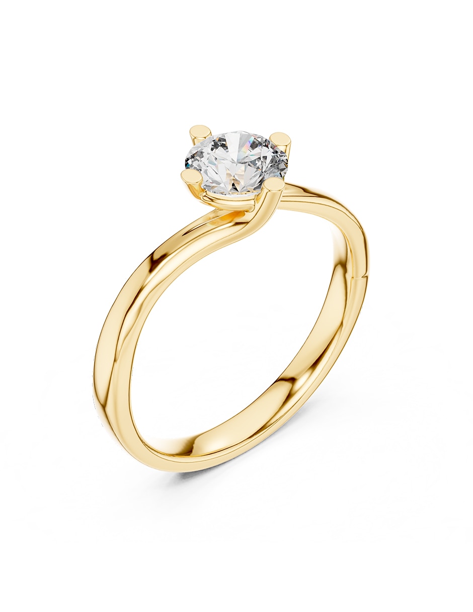Anillo de compromiso de oro 14 k diamante de laboratorio 2