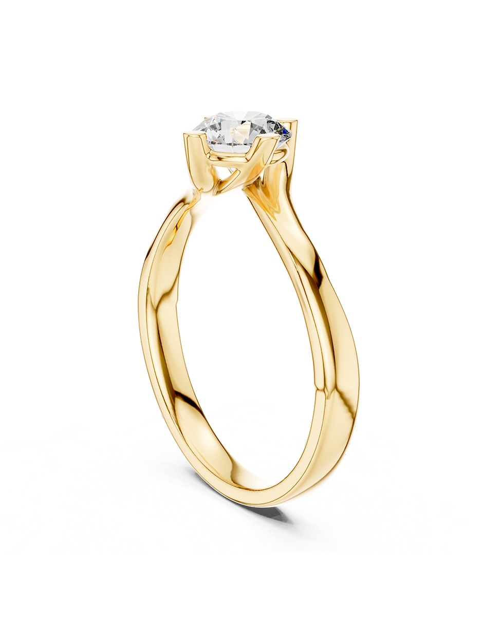 Anillo de compromiso de oro 14 k diamante de laboratorio 4