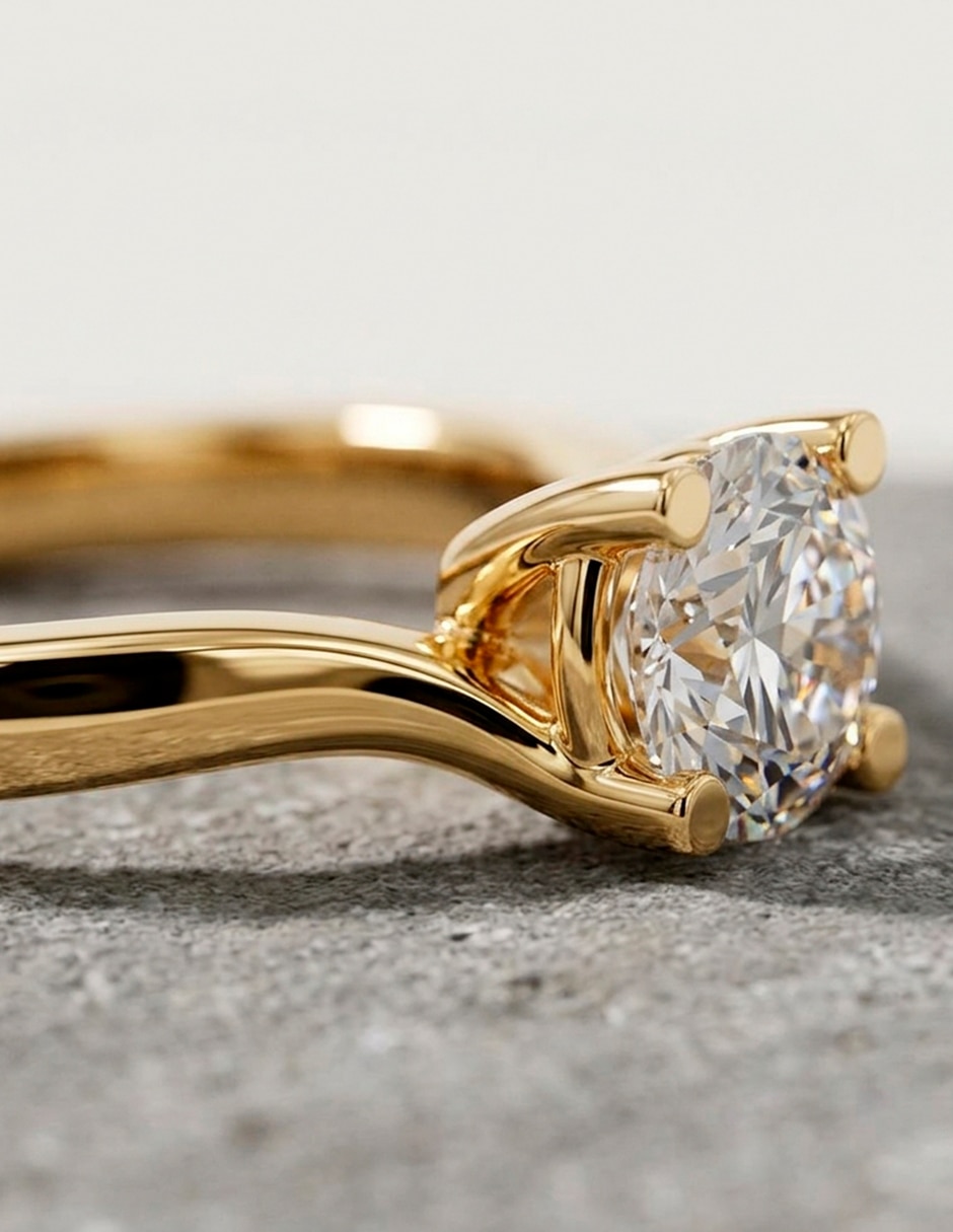 Anillo de compromiso de oro 14 k diamante de laboratorio 7