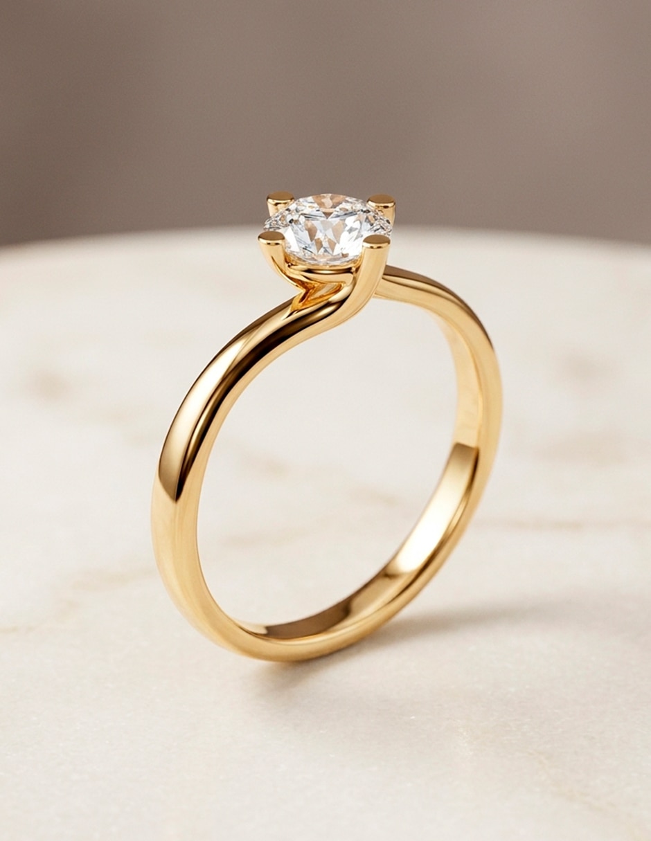 Anillo de compromiso de oro 14 k diamante de laboratorio 8