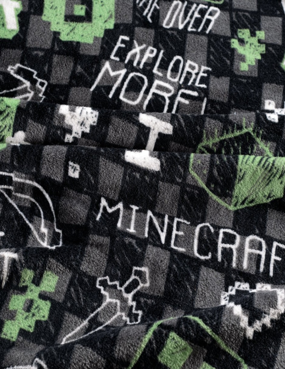 Frazada térmica de tejido flannel Minecraft unisex 3