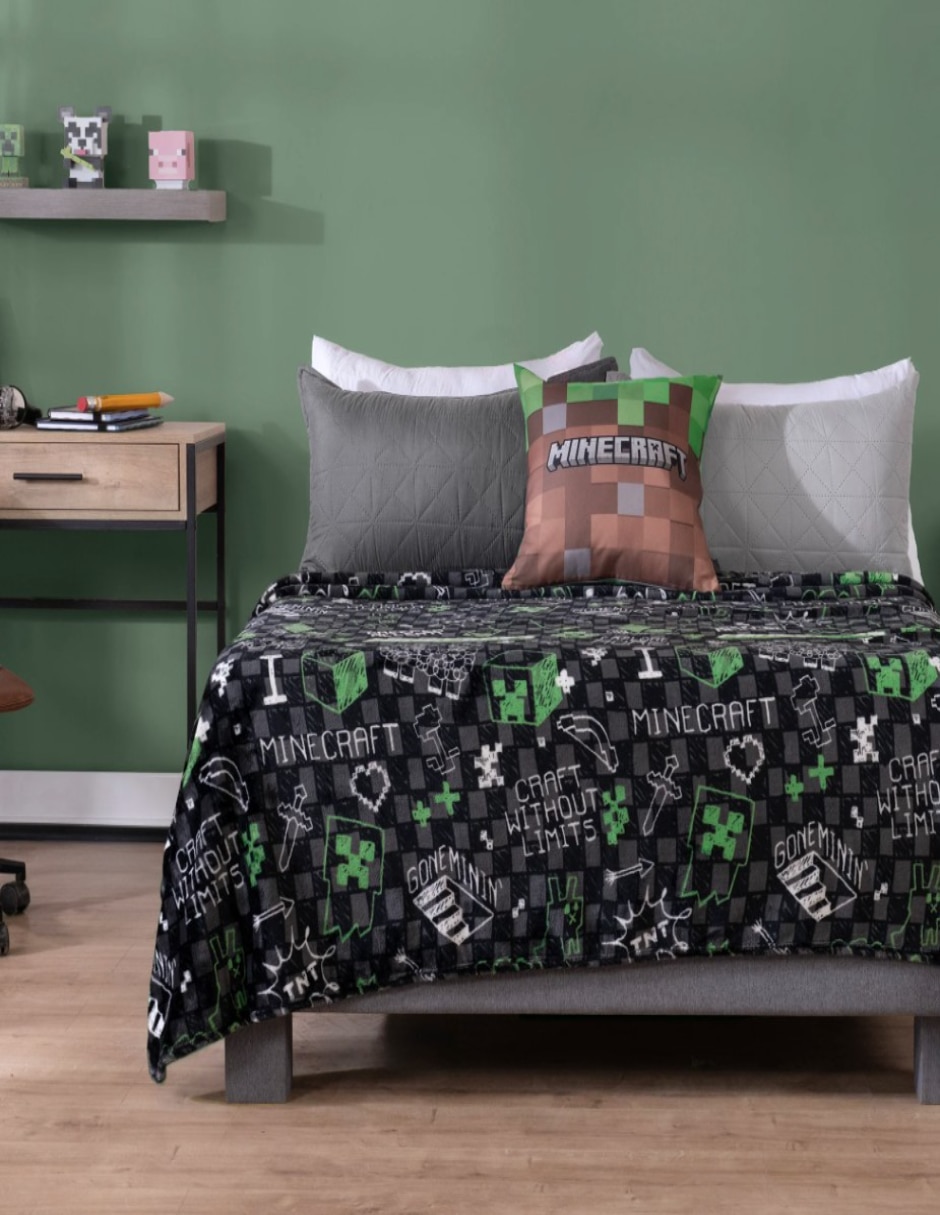 Frazada térmica de tejido flannel Minecraft unisex