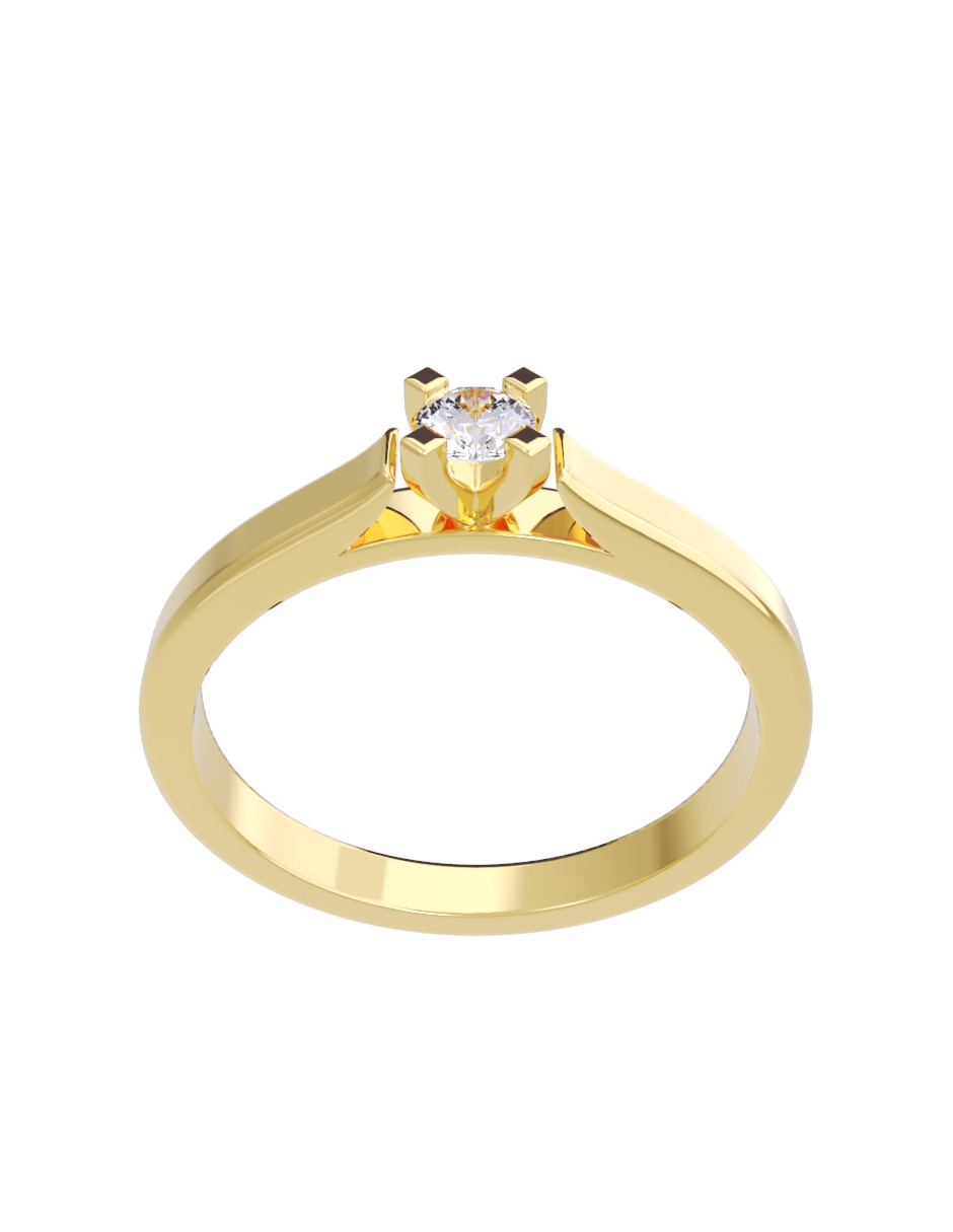 Anillo de compromiso de oro 10 K Fonelli diamante