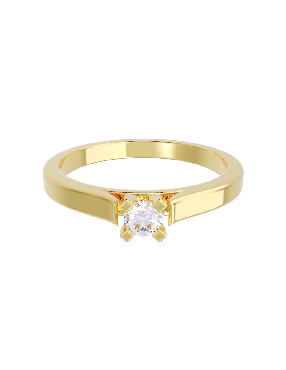 Anillo de compromiso de oro 10 K diamante