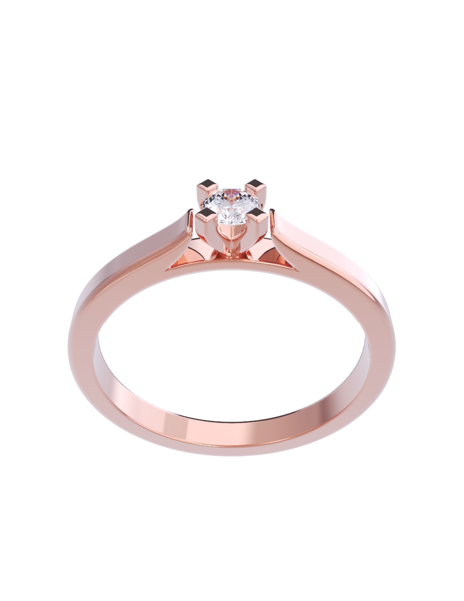 Anillo de compromiso de oro 10 K diamante 3