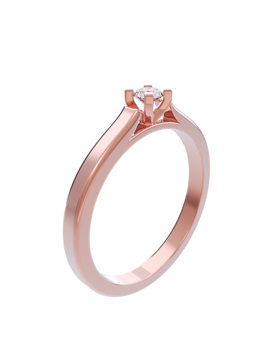 Anillo de compromiso de oro 10 K diamante 4