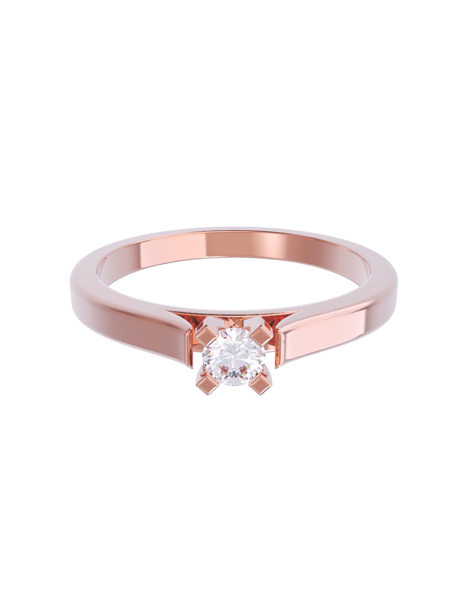Anillo de compromiso de oro 10 K diamante 1