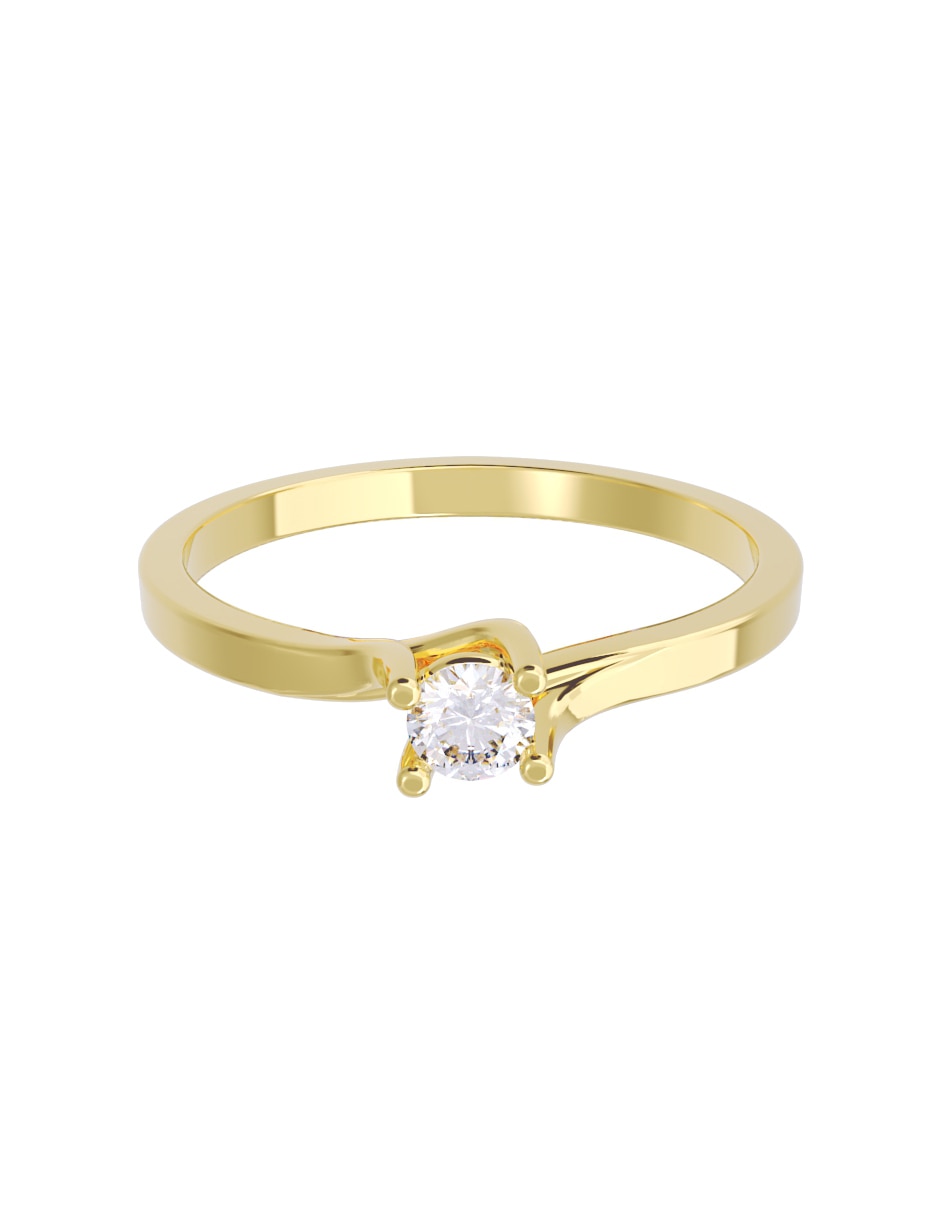 Anillo de compromiso de oro 10 K diamante