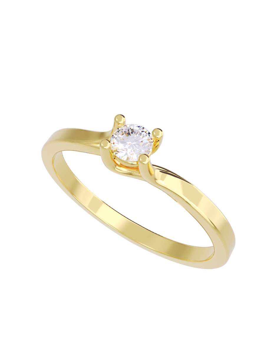 Anillo de compromiso de oro 10 K Fonelli diamante