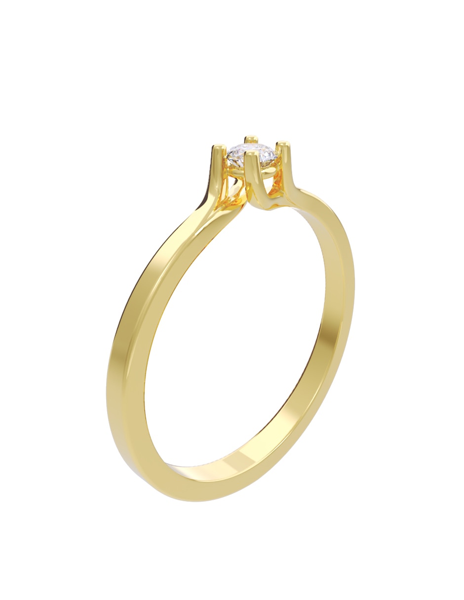 Anillo de compromiso de oro 10 K Fonelli diamante