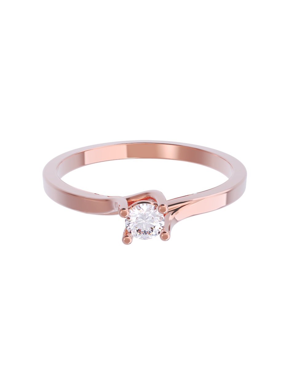 Anillo de compromiso de oro 10 K diamante