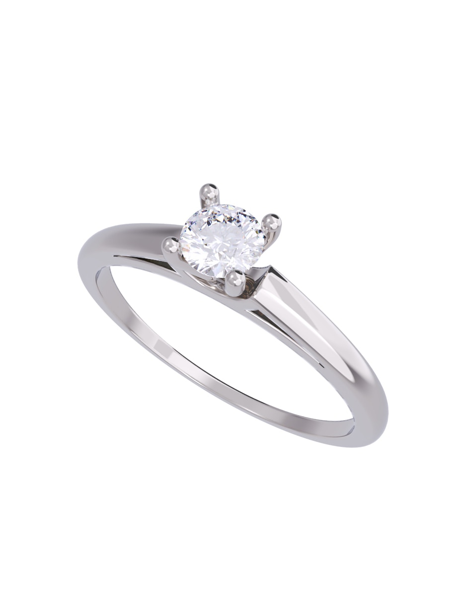 Anillo de compromiso de oro 10 K diamante 4