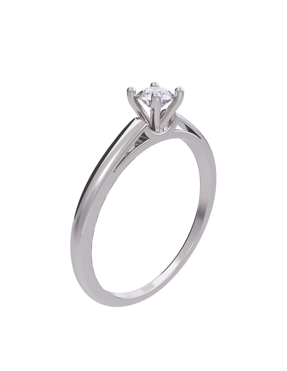 Anillo de compromiso de oro 10 K diamante 2