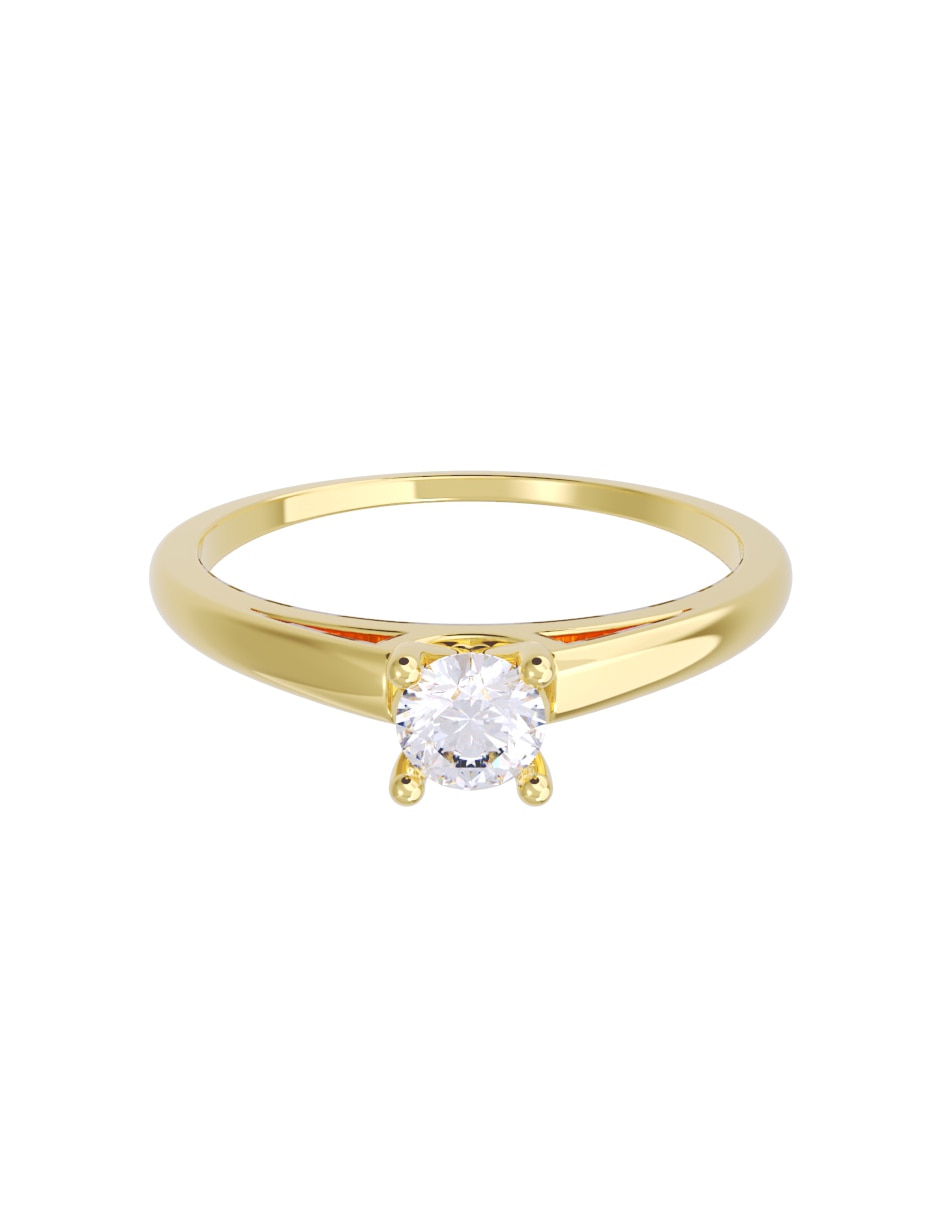 Anillo de compromiso de oro 14 k diamantes