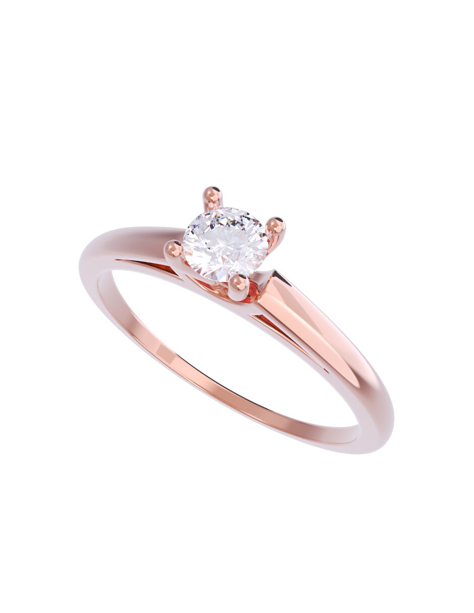 Anillo de compromiso de oro 14 k diamantes 4