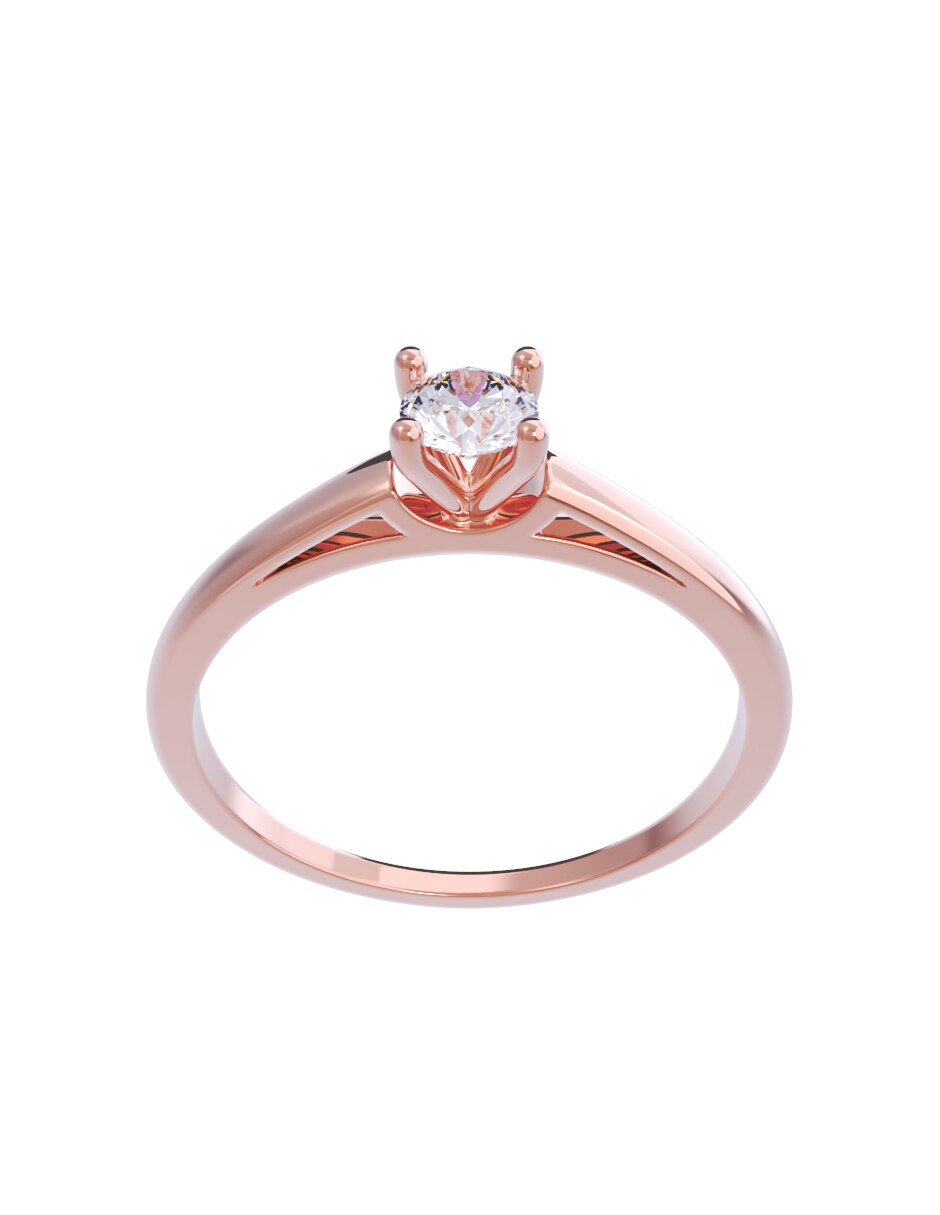 Anillo de compromiso de oro 14 k diamantes 3